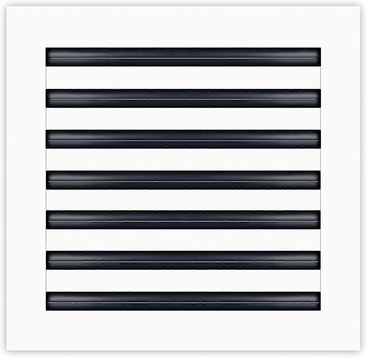 14x14 Aluminum HVAC Vent Cover, 7Slot Linear Diffuser, White RustResistant Ceiling or Wall Grille