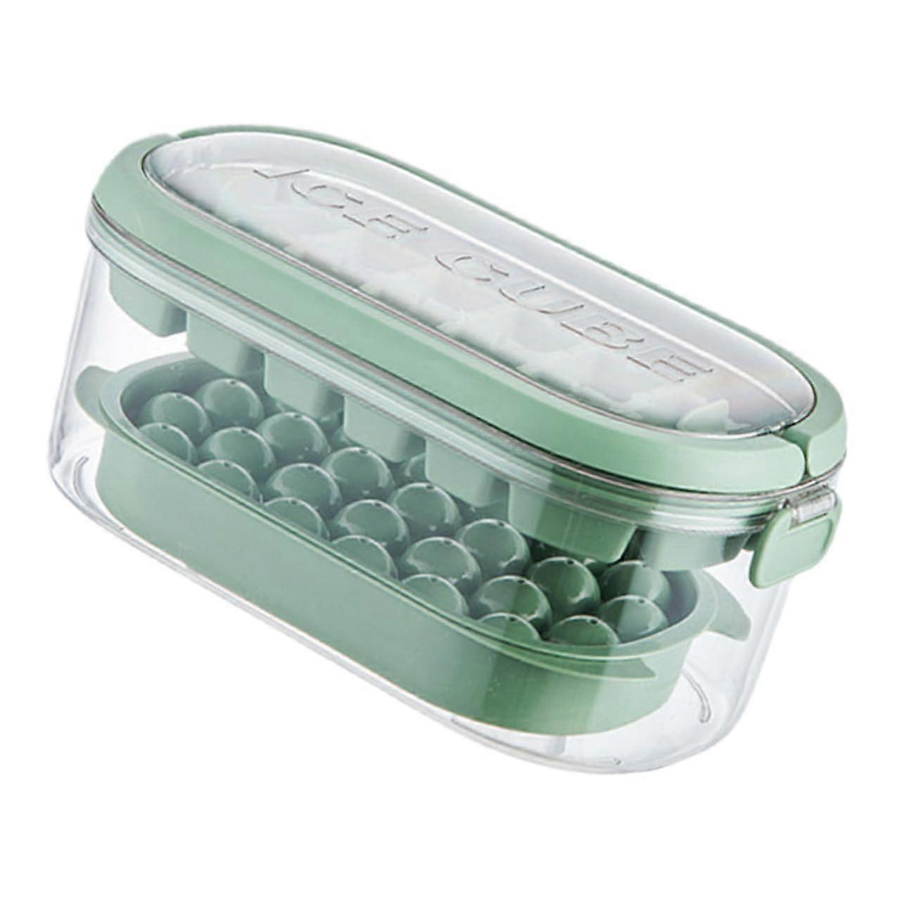 Silicone Ice Cube Tray with Lid, Easy PushOut Release, Stackable Bin for Fresh Freezer Cubes