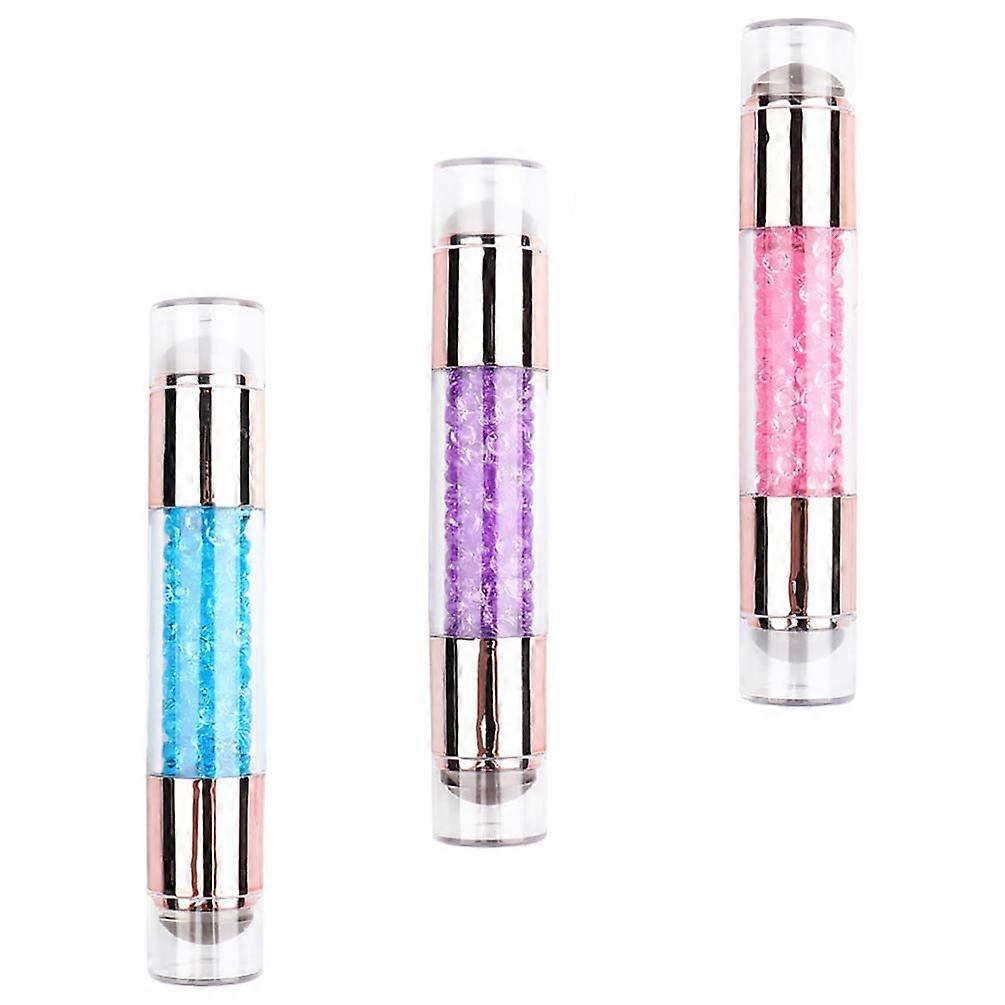 3pcs Clear Jelly Nail Art Stamper Set with Acrylic Handle for Precise Design Transfer