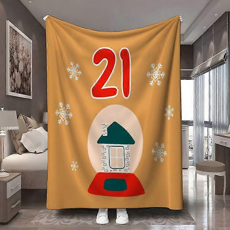 21 Day Snowflake Printed Super Soft Digital Printed Flannel Throw Blanket 100% Polyester