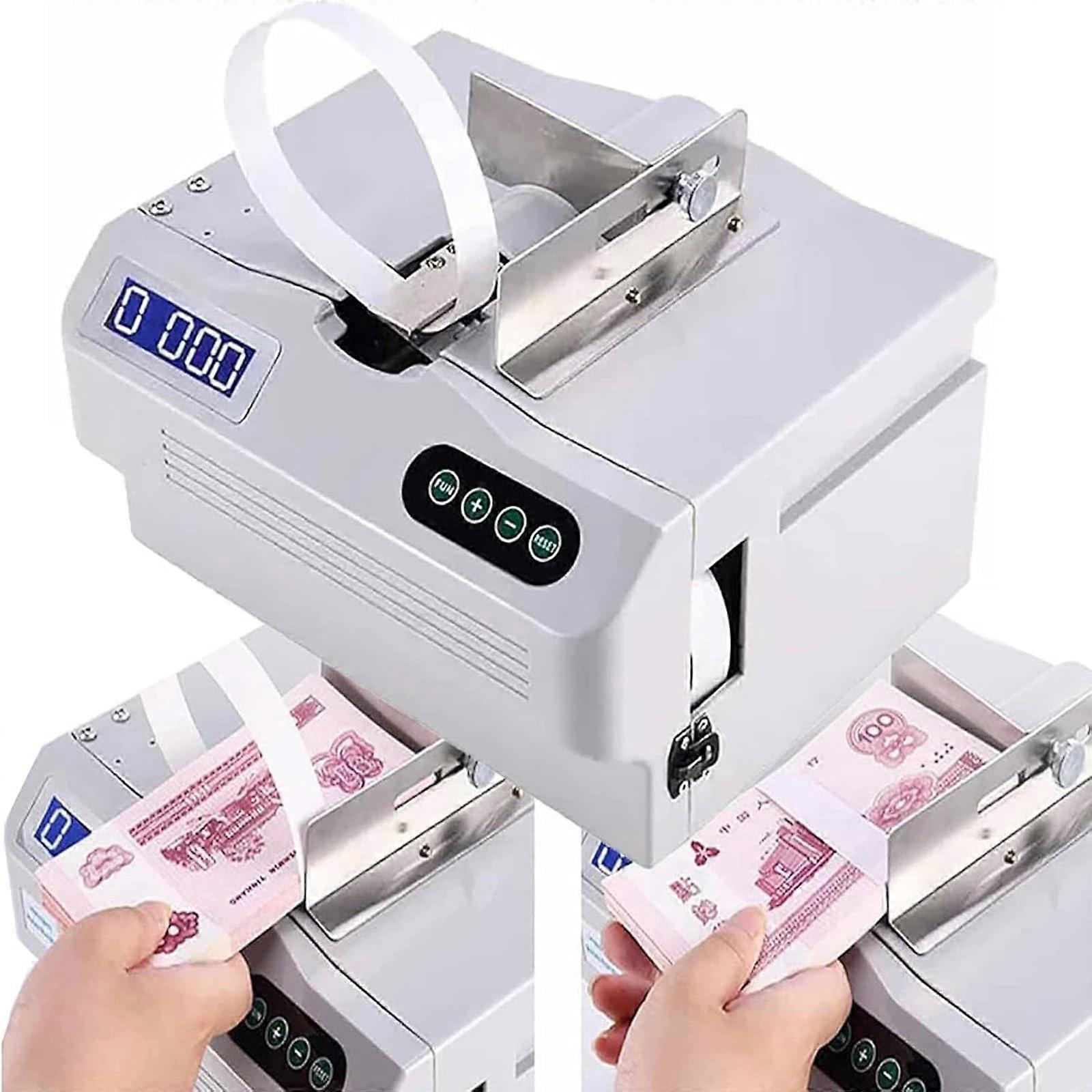 Cash Bundling Machine Speed Automatic Banknote Strapping with Adjustable Tension and LCD Display