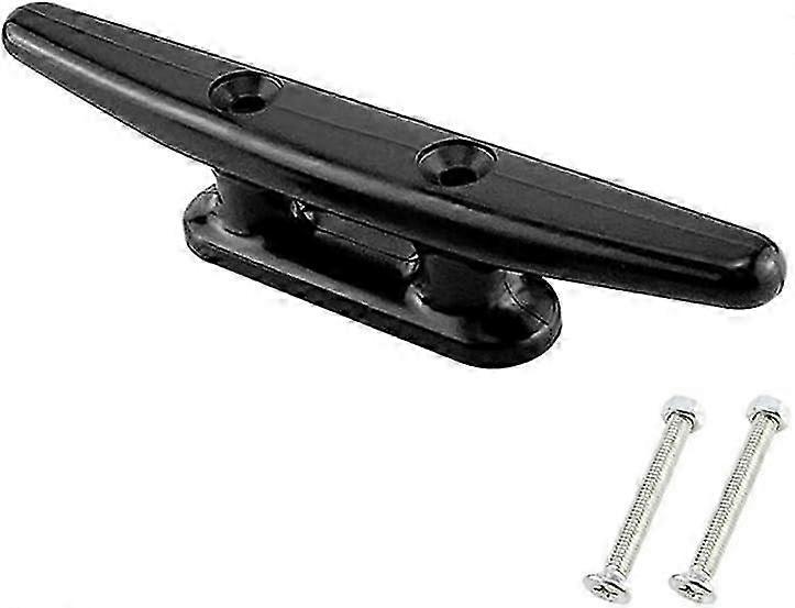 1pcs 8 polegadas barco cleat preto aço inoxidável marine dock cleat deck cleat com parafusos