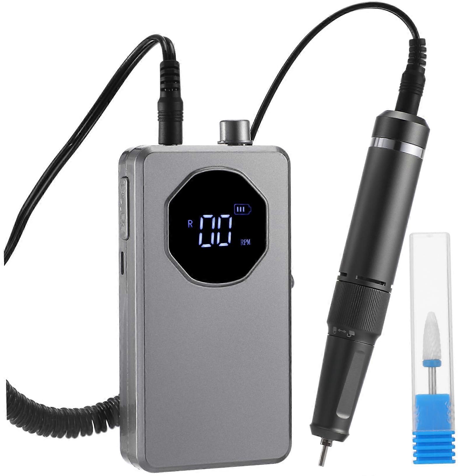 Electric Nail Drill with Replaceable Grinding Head for Manicure and Pedicure, Ergonomic Design