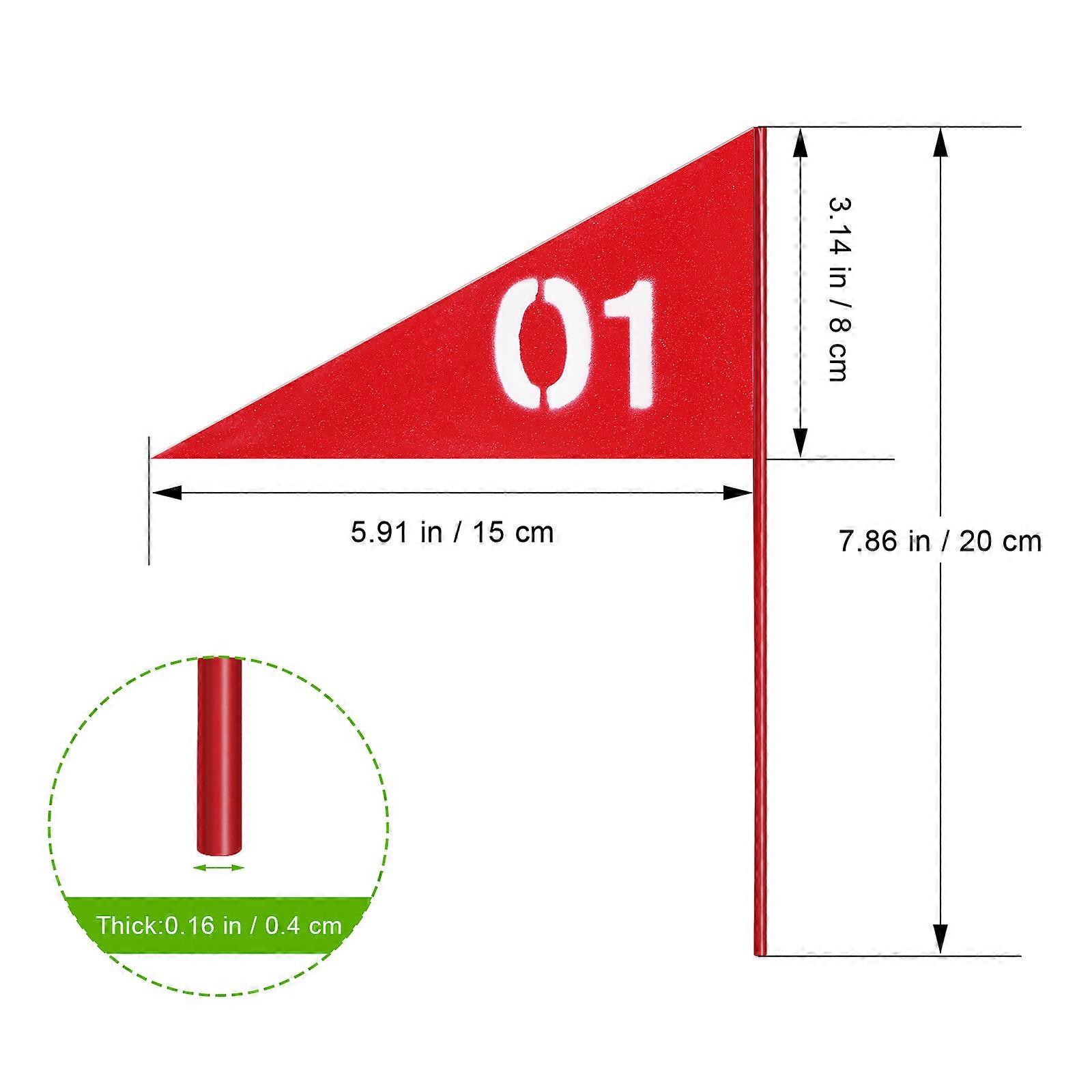 Red Small Iron Marking Flags for Lawn Sprinkler Irrigation 6Pcs