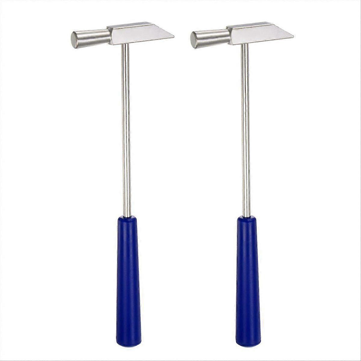 2pcs Double Face Small Metal Hammer 8 Inch Round Triangle Dual-Head Multifunctional Mallet
