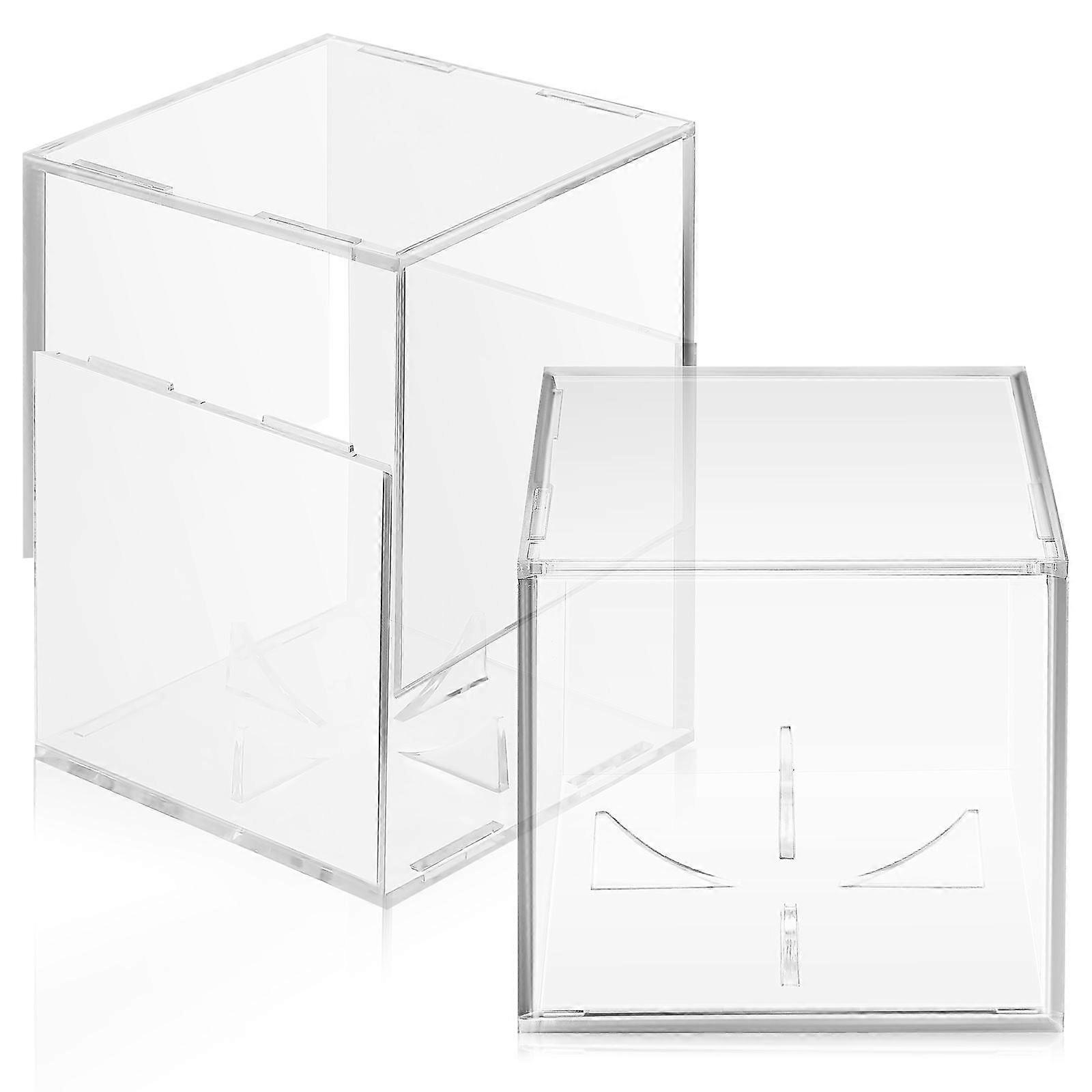 Baseball Display Box Acrylic Baseball Display Case for Storage Use 2Pcs