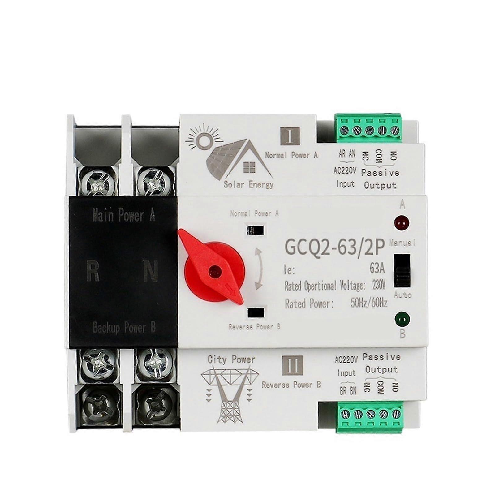 Dual Power Automatic Transfer Switch 2P 100A Millisecond Switching for Generator