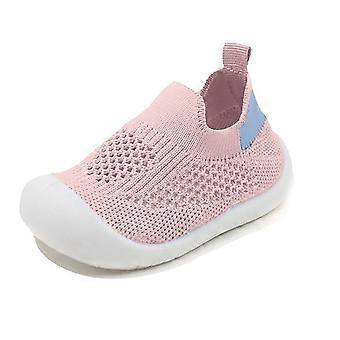 Premières chaussures de marche, chaussures pour bébés garçons et filles, chaussettes respirantes à semelle en caoutchouc non souple, pantoufles et baskets pour tout-petits de 12 à 18 mois.