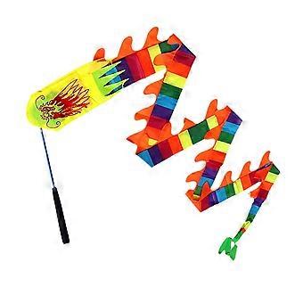 Fita de Dança do Dragão, Fita Artística Ornamental, Fita de Ginástica Artística Dragão Poi para Festivais, Adultos e Idosos, Dragão Colorido