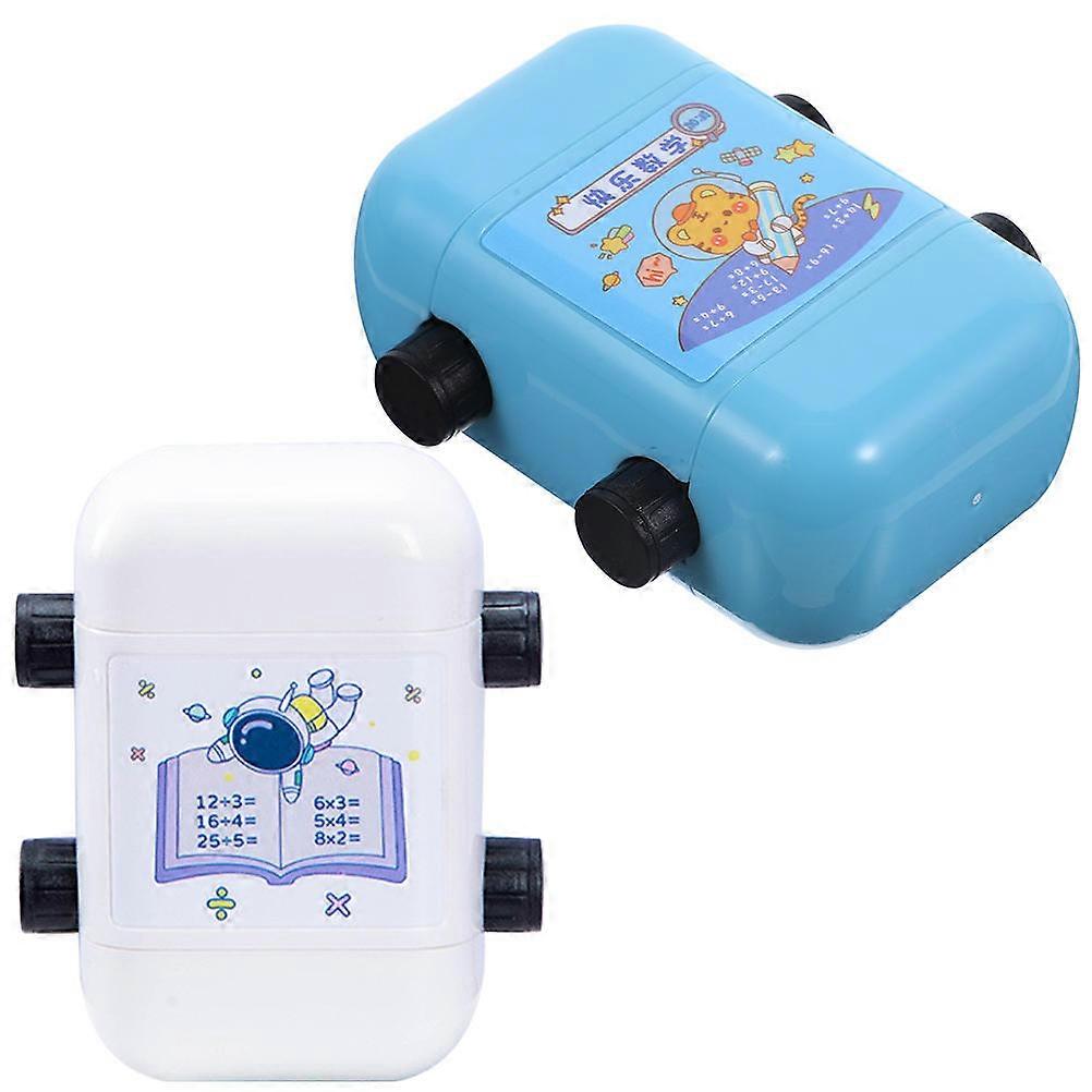 2Pcs Learning Math Stamps Wear-resistant Math Rollers Compact Roller Stamps Math Supply