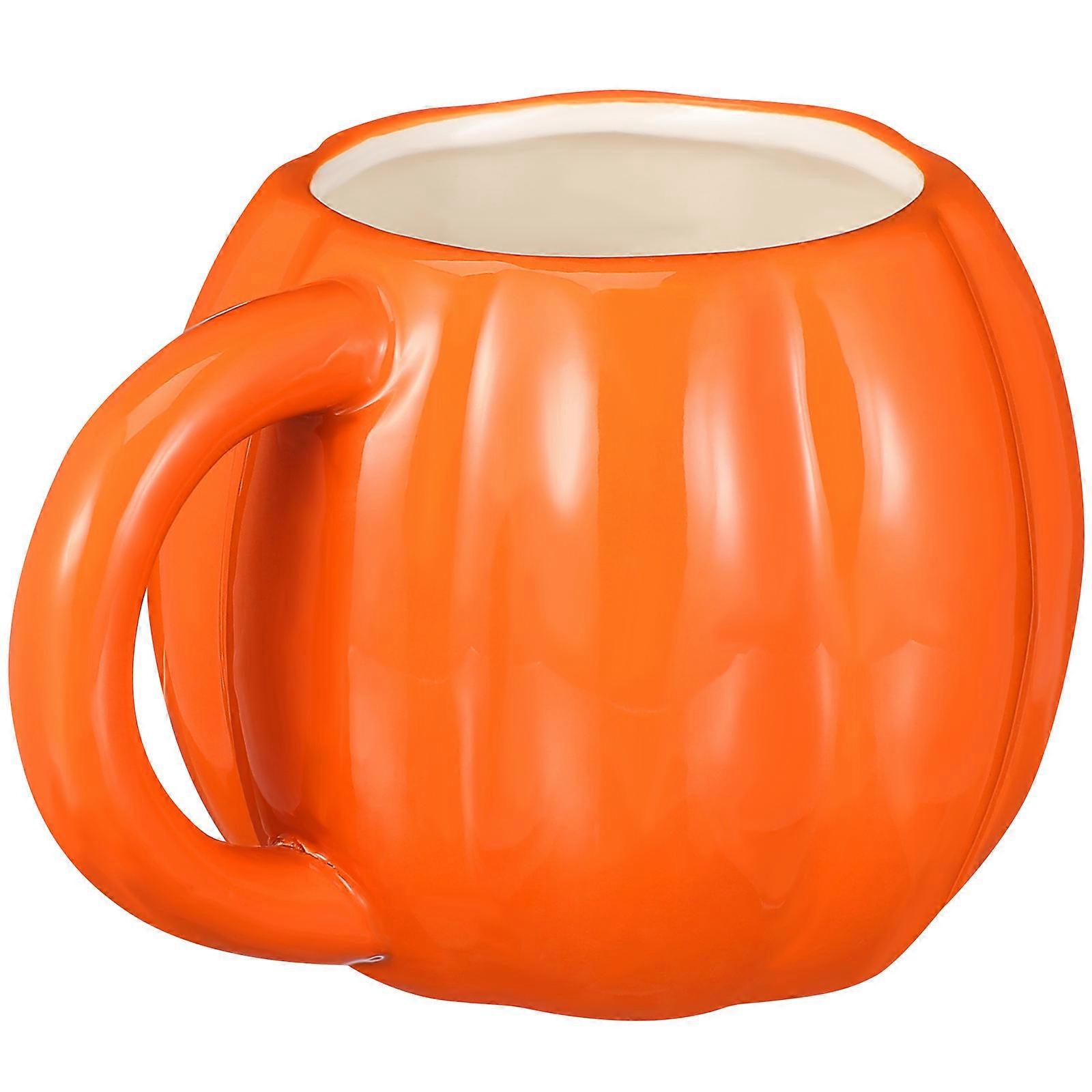 Orange Pumpkin Cup Ceramic Mug for Drinking Use Halloween Gift