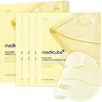 Mascarilla facial de gel dorado aclarante con ácido kójico y cúrcuma Med, 28 g x 4 unidades - Med