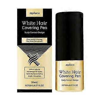 1-3X White Hair Covering Pen, Hair Root Touch Up Stick, Gray Hair Concealer with Olive Oil, Water-Resistant & Quick-Dry, Hair Color Makeup