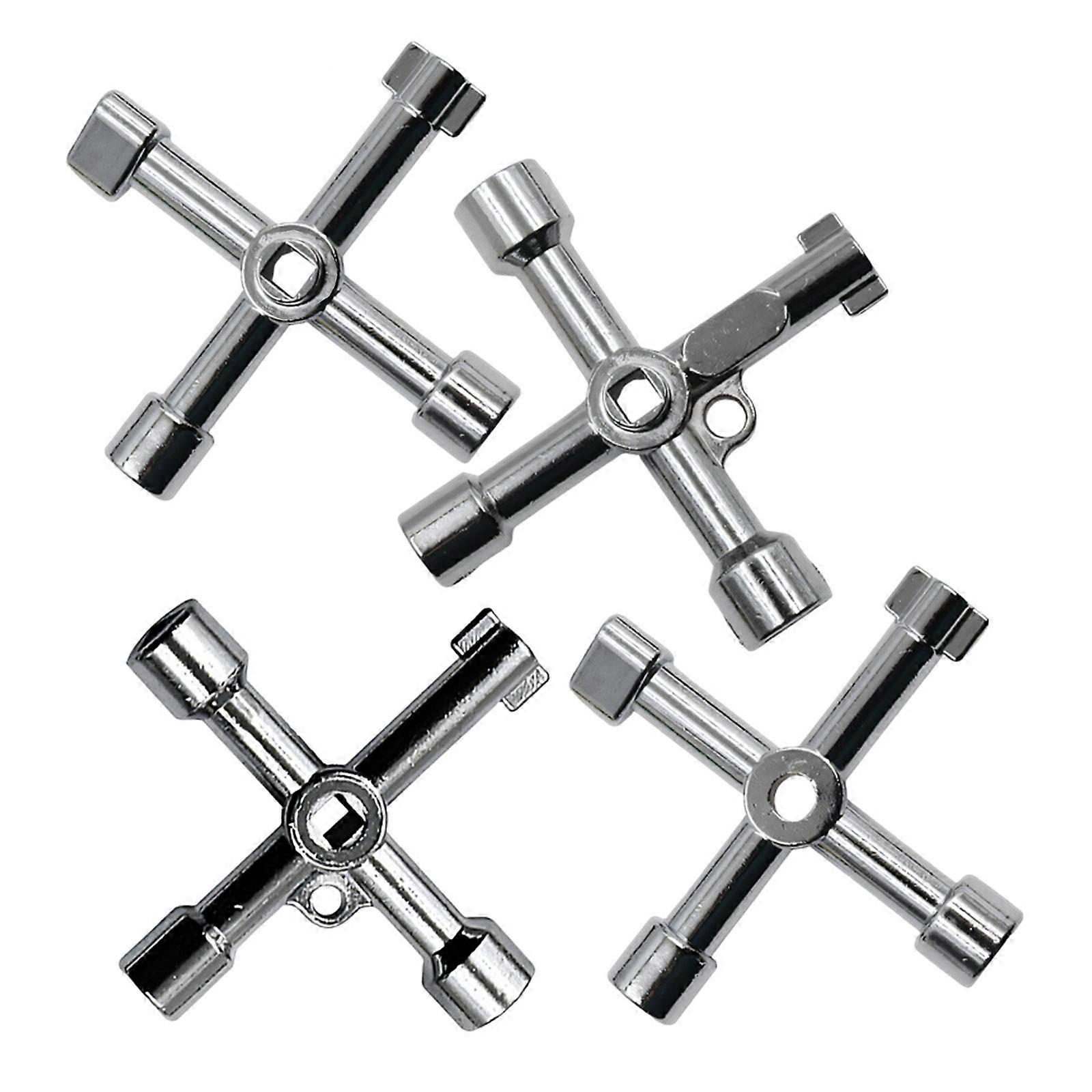 Electrical Cabinet Key Wrenches Multipurpose Triangular Key Spanner Antirust 4 Way Utilities Key Multicolor