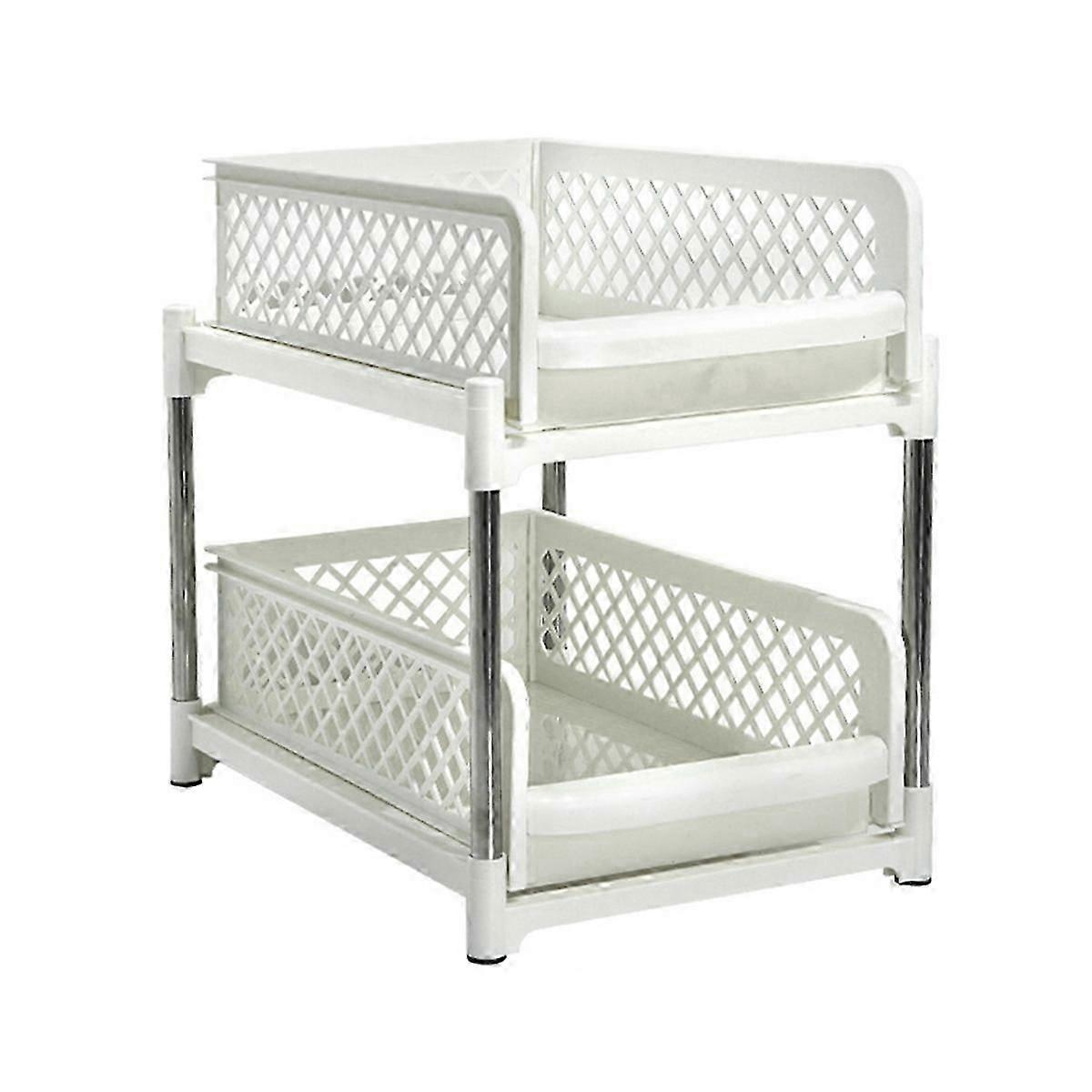 Space-Saving Design 2-Layer Organizer with Pull-Out Drawers