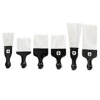 Kit de salão de beleza com 6 peças para estilização de cabelos cacheados e afro em aço.