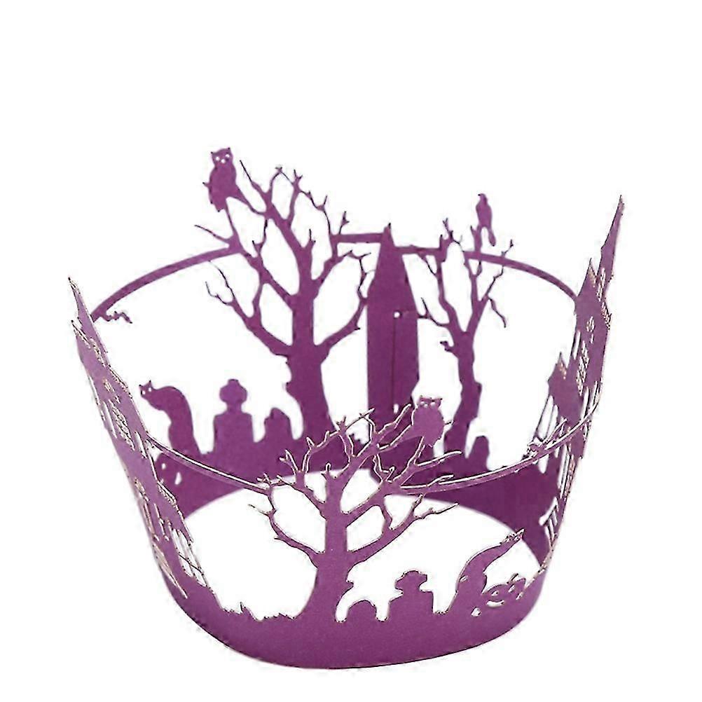 Cake Wrappers Purple Creative Cake Baking Wrapper for Decoration 50Pcs