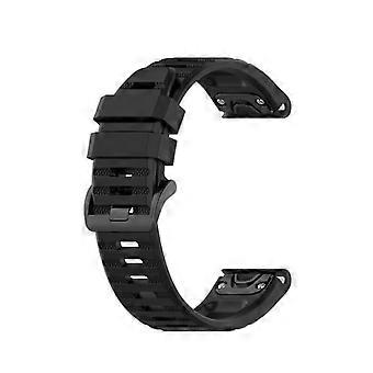 Silicone watch band for Garmin Fenix 6 - 22mm - Black