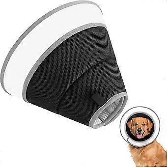 Elizabethan Soft Dog Collar 4XL Post Operation Breathable Black