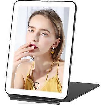 Rechargeable Makeup Mirror with Light, Portable Travel Vanity Mirror with 72 LED Lights, 3 Color Lighting, Adjustable Brightness, Adjustable Touch Scr