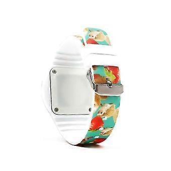 Kinder LED digitale horloge met cartoon aardbei-egel design, touchscreen en tijdweergave, voor jongens en meisjes, verkrijgbaar in meerdere kleuren (1 set).