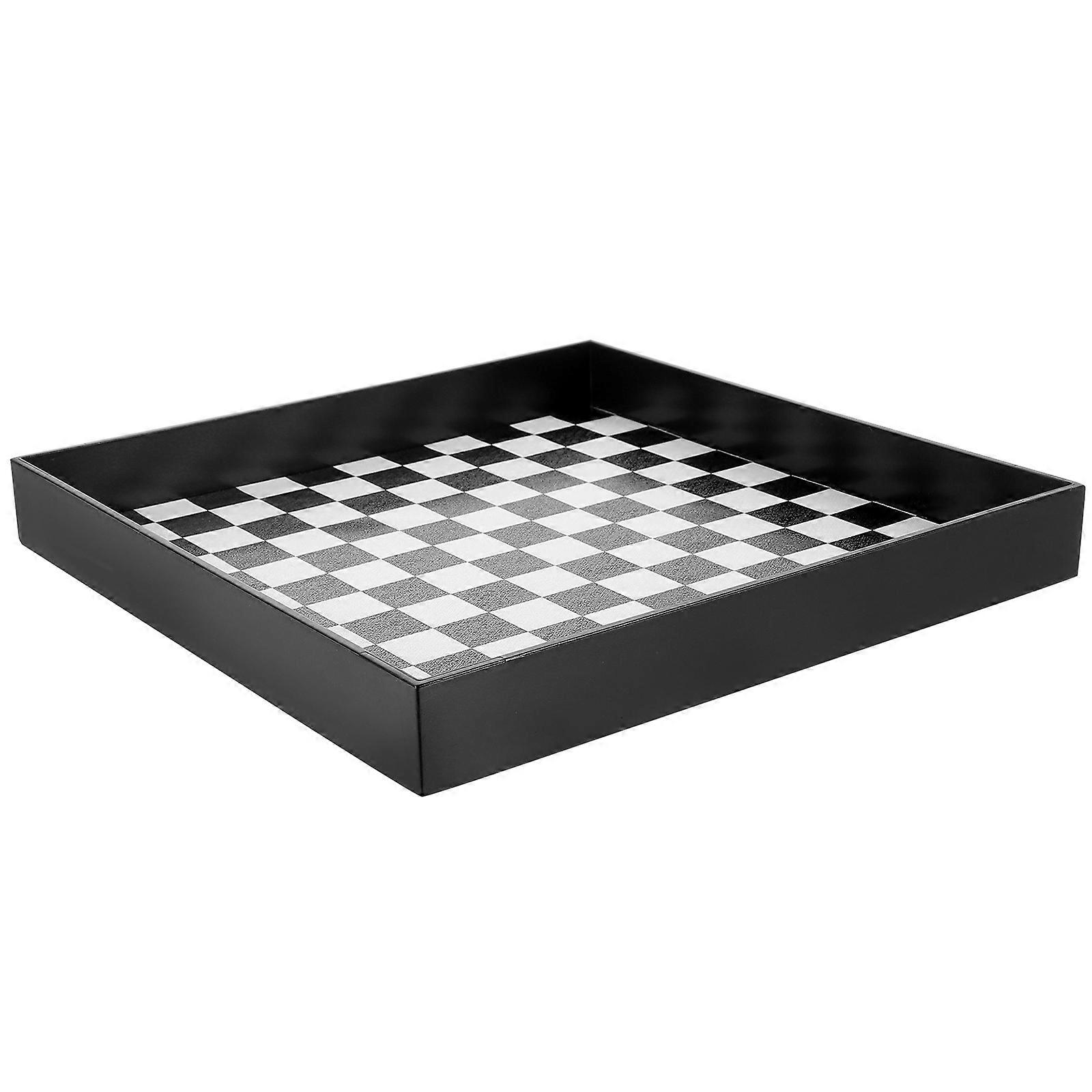 Checkerboard Pattern Storage Tray Desktop Storage Plate Multifunctional Storage Plate