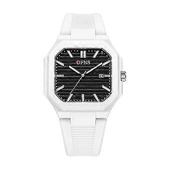 Watch Octagonal Case Black Silicone Band Casual Sport Daily 26-27