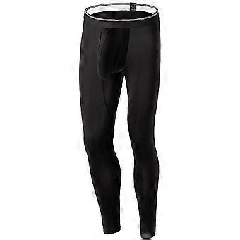 "Collant da uomo atletici ad asciugatura rapida per la corsa e l'attività all'aria aperta Pantaloni lunghi in seta ghiaccio Bulge Pouch Strato di base Leggings azzurro" s