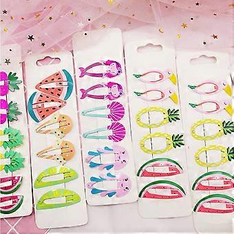 6er-Pack bezaubernde Meerjungfrauen-Frucht-Haarspangen für Kinder und Mädchen, seitliche Haarspangen, Haarschmuck 1#