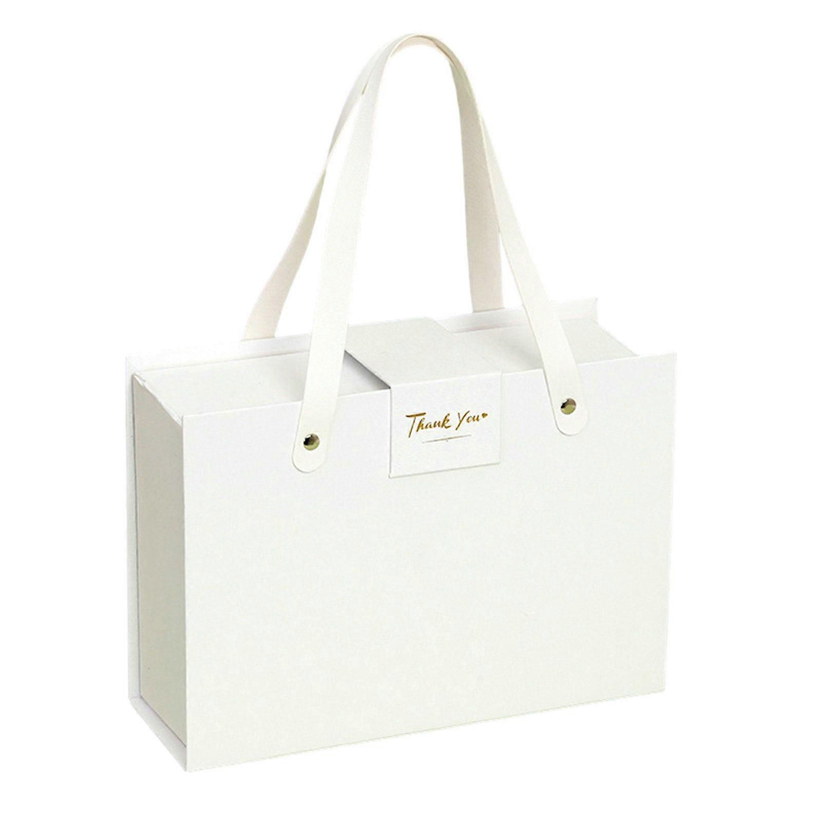 Flap Folding Box Hidden Magnetic Closure with Durable Handle Rectangular Handheld Tanabata Gift Box