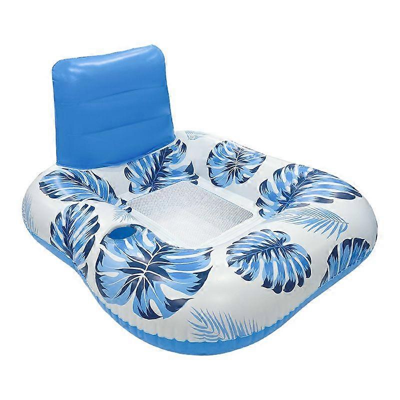 Adult Inflatable Pool Chair, Blue Backrest Float Lounge