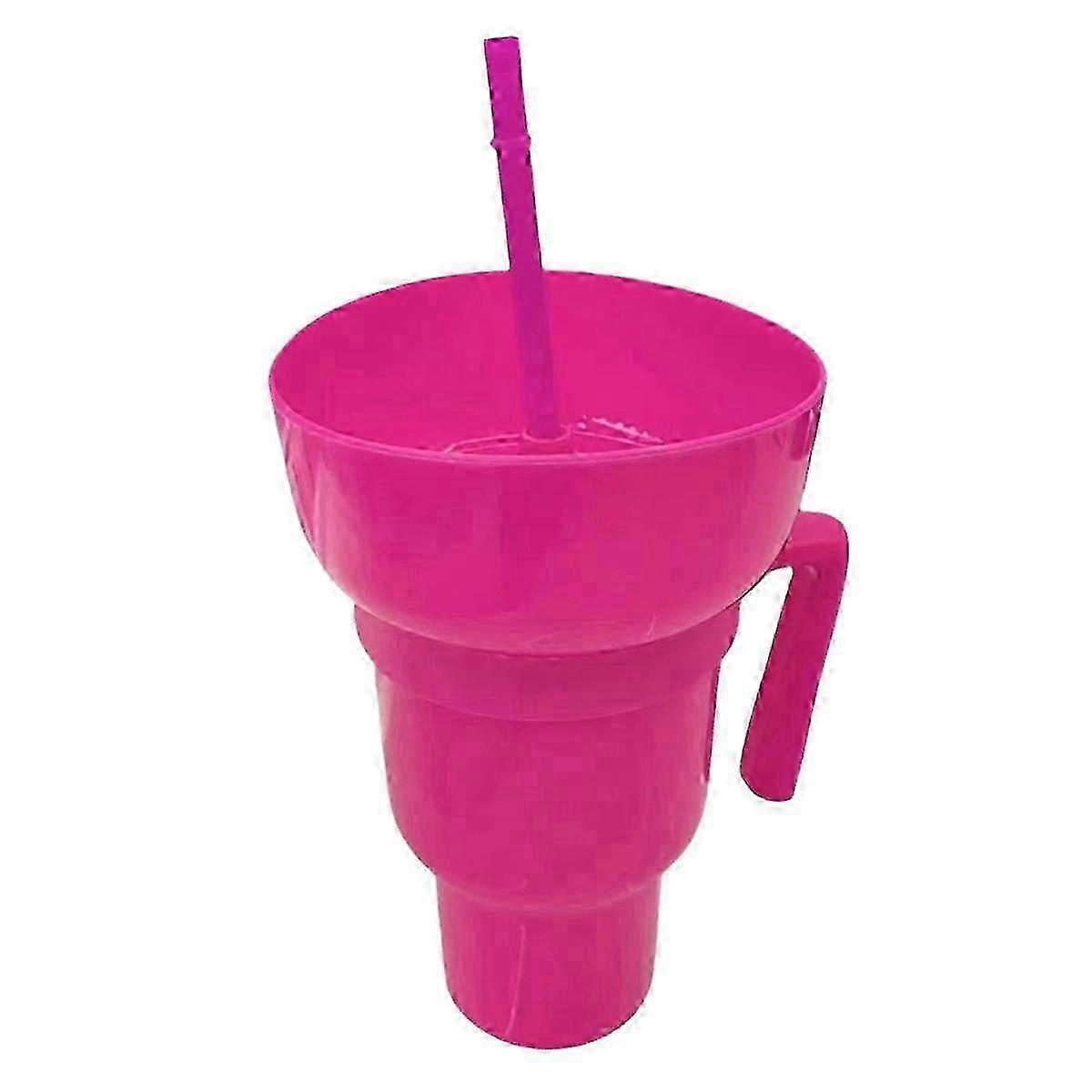 Integrated Beverage Cup Popcorn Snacks with Handle and Straw Cup