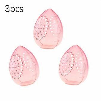 Peach-Shaped Plastic Makeup Sponge Storage Containers, 3 Pcs Portable Ventilated Holders for Cosmetic Puff, Travel and Daily Use