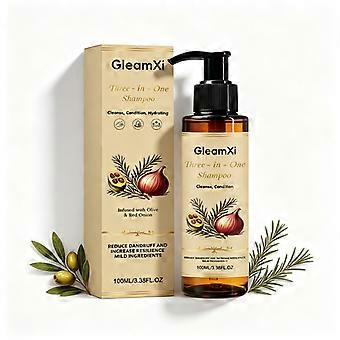 3-in-1 Onion Shampoo 100ml, Olive Red Onion Hair Care Formula for Cleanse Condition Hydrate, Fuller Looking Hair Daily Scalp Care