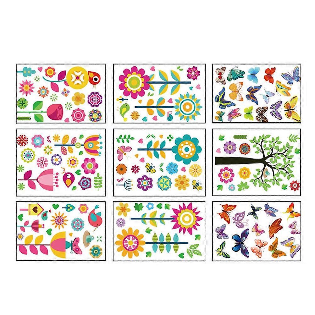 1 Set Spring Themed Self-adhesive Electrostatic Window Stickers Window Clings