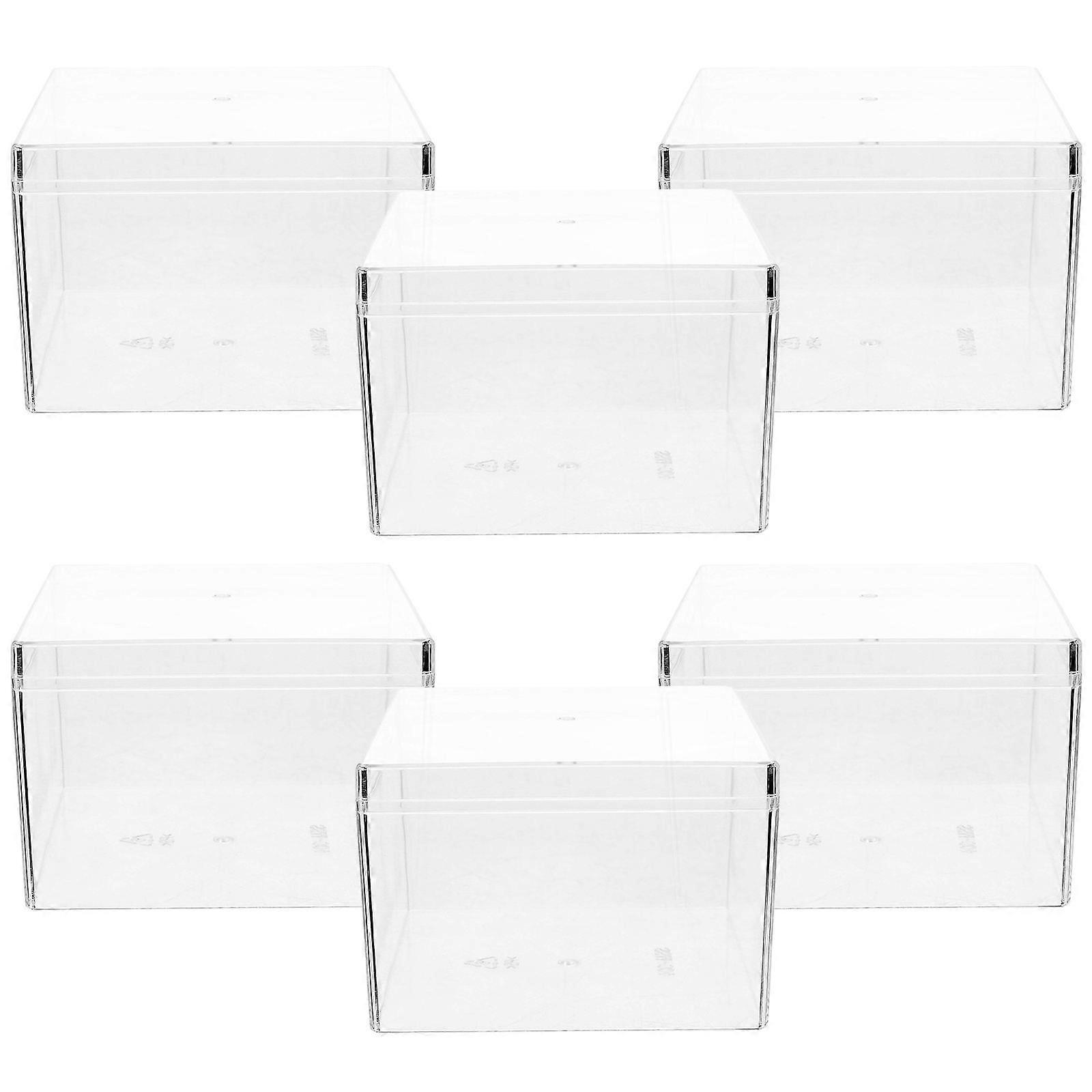 6Pcs Clear Cake Boxes Square Cake Boxes Portable Bakery Boxes Tiramisu Wrapping Boxes