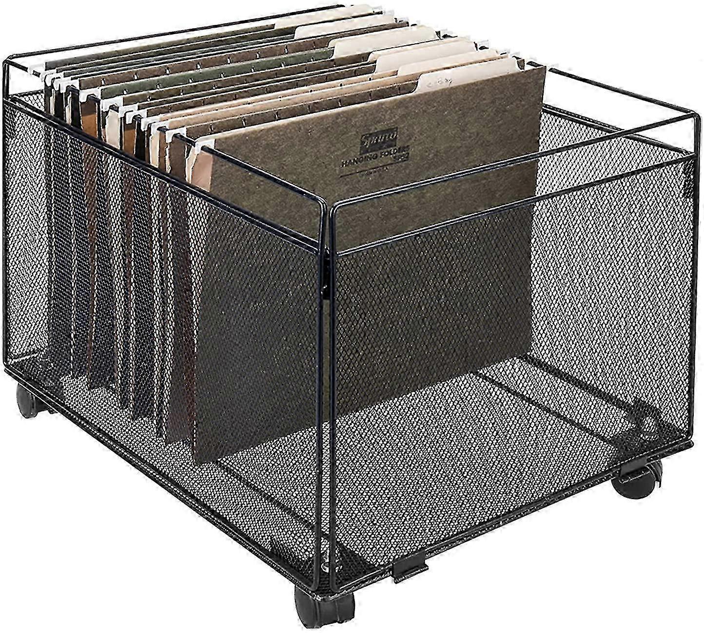 Mesh Metal File Crate Organizer Box