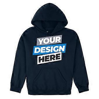 Personalised Mens Custom Printed Hoodie Sweatshirt Logo Text Printing Navy Blue