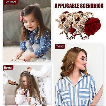 Presilhas de cabelo vermelhas com strass imitação, formato de mandíbula, rosa, flor e tubarão, estilo vintage (2 peças).