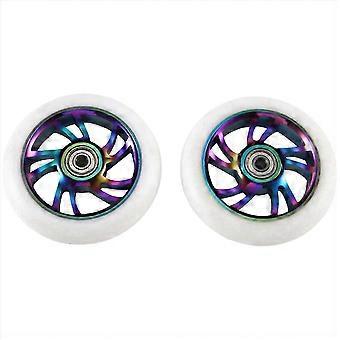2 Stück 110mm Scooter Räder Ersatz Aluminium verschleißfeste PU Stunt Scooter Teile Kick Scooter Zubehör