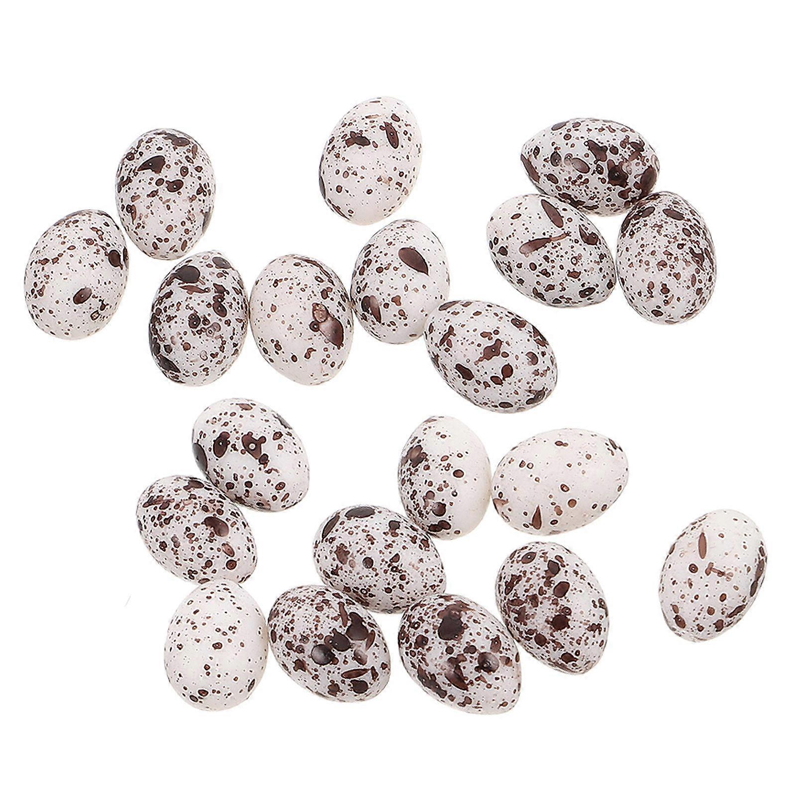 Realistic Plastic Quail Egg Figures for Decoration 20Pcs Mini Eggs Set