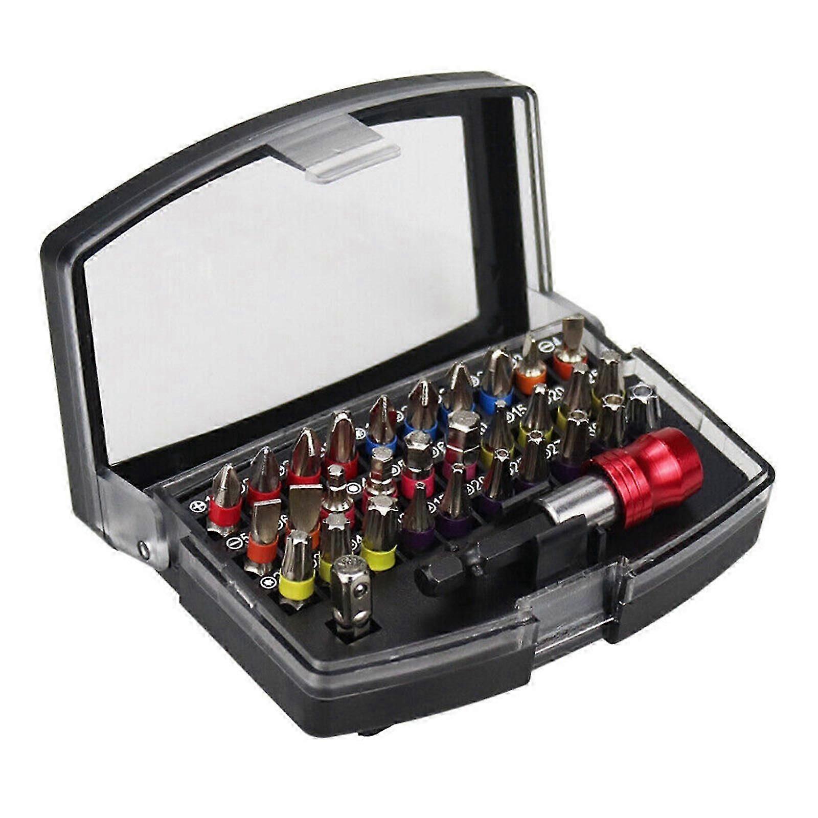 32pcs 1/4" Hex Shank Impact Driver Drill Bits Torx Screwdriver Bit Set with Case