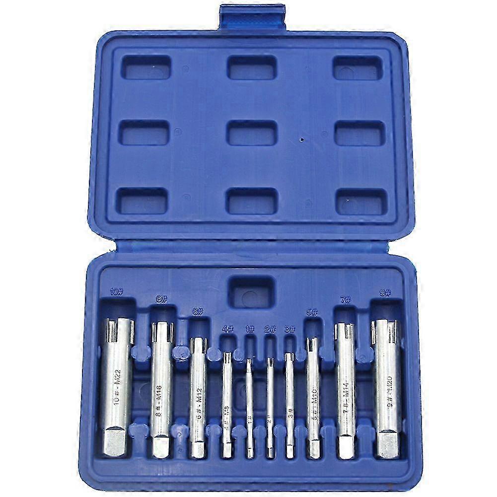 10pc Broken Head Tap Extractor M4-M22 Hand Thread Extractor Broken Thread Tapping Counter Thread Tap Tool Set