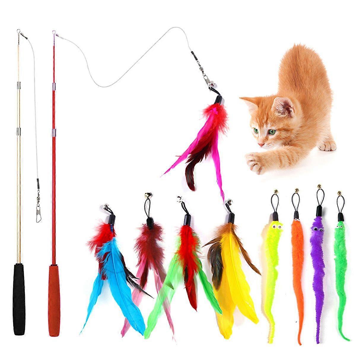 Interactive Telescopic Feather Teaser for Indoor Play