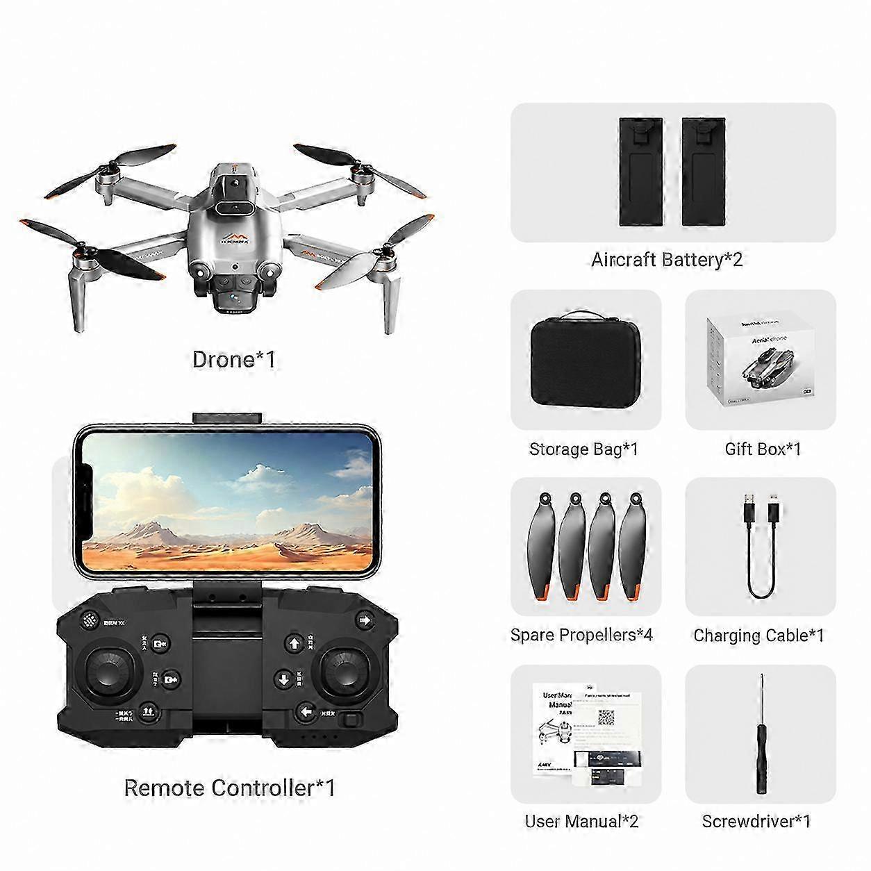 M6 Foldable Camera Drone with 4.5in Screen Controller & 2 Batteries - This M6 foldable camera drone combines a 4.5-inch screen controller