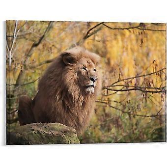 Jigsaw Puzzle Lion Animal Wildcat Rustic Modern VV657