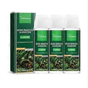 3x Algae removal clarifier cleans the fish tank green brown algae black hair moss algae remover purifies water without hurting fish 100ml