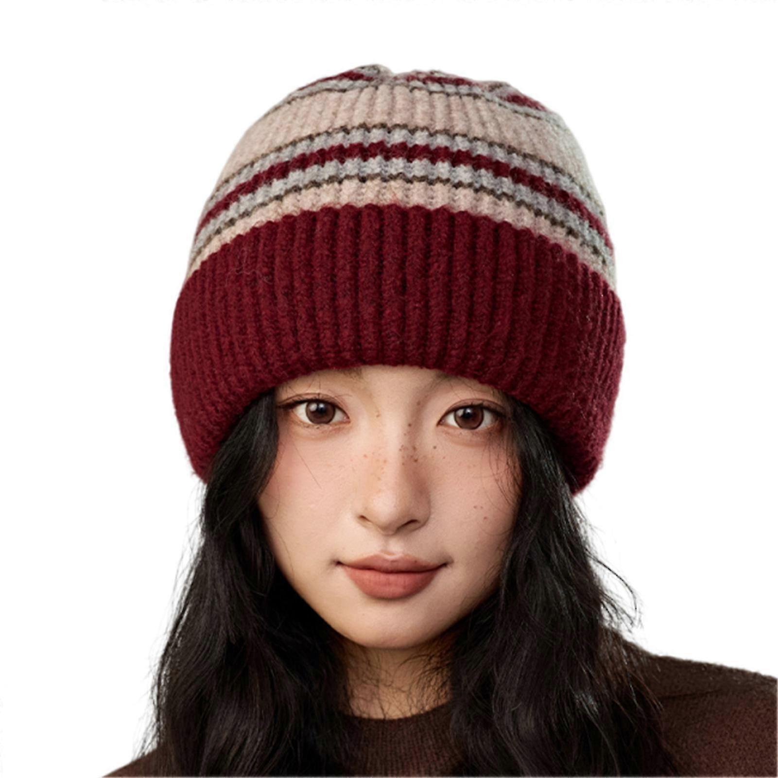 Knitted Wool Piles Hat Cold-proof Thicken Ear Protector Cap for Winter Fall