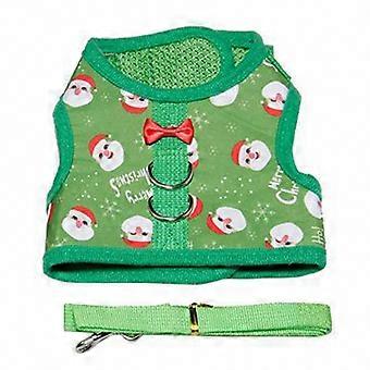For Dogs, Hens, and Ducks Christmas Pet Vest Harness Set with Leash, Reflective Adjustable Breathable Mesh Vest