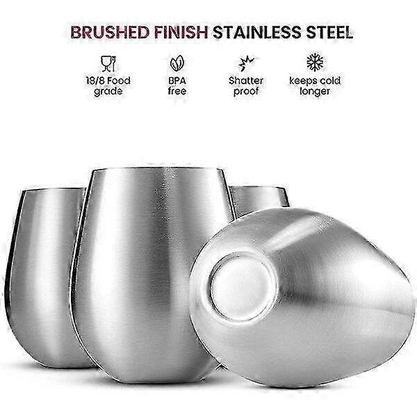 Stainless Steel Stemless Wine Glasses